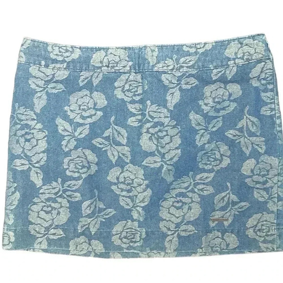 NWT Abercrombie & Fitch Metallic Floral Shimmery Micro Mini Skirt Size 8 - Picture 11 of 11